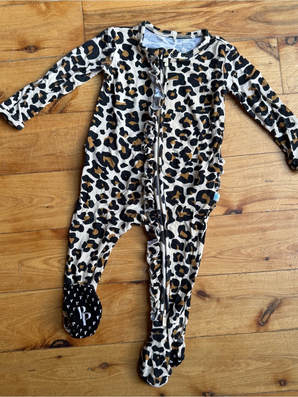 Posh Peanut Leopard Print Footies (0-3mos)